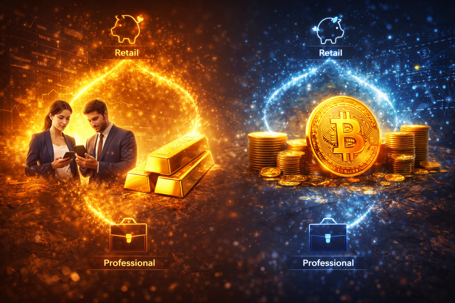 散戶與機構投資在黃金與比特幣的資金流動差異