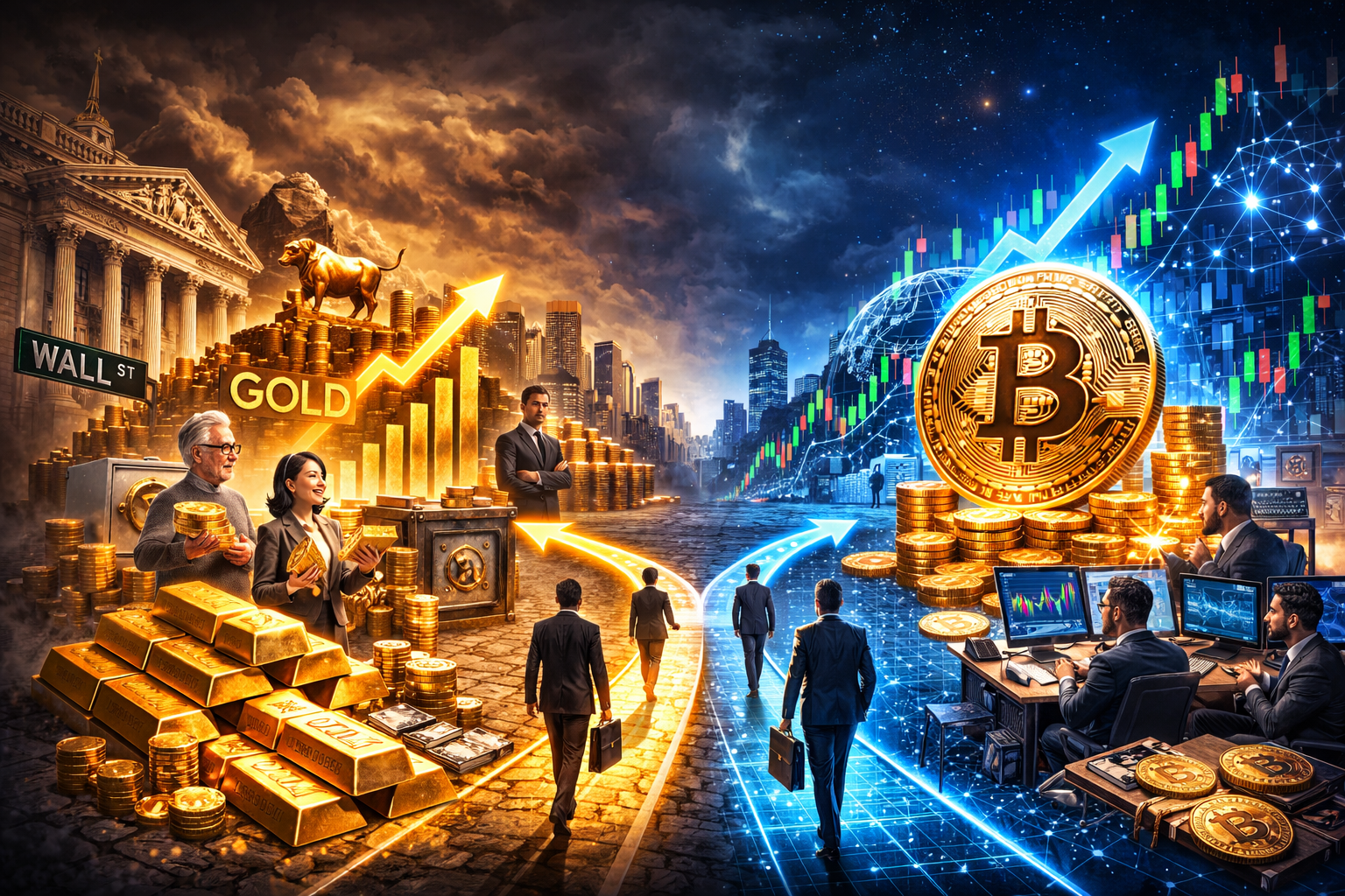 散戶與機構資金分道揚鑣:黃金與比特幣的市場新格局 散戶與機構資金分道揚鑣:黃金與比特幣的市場新格局