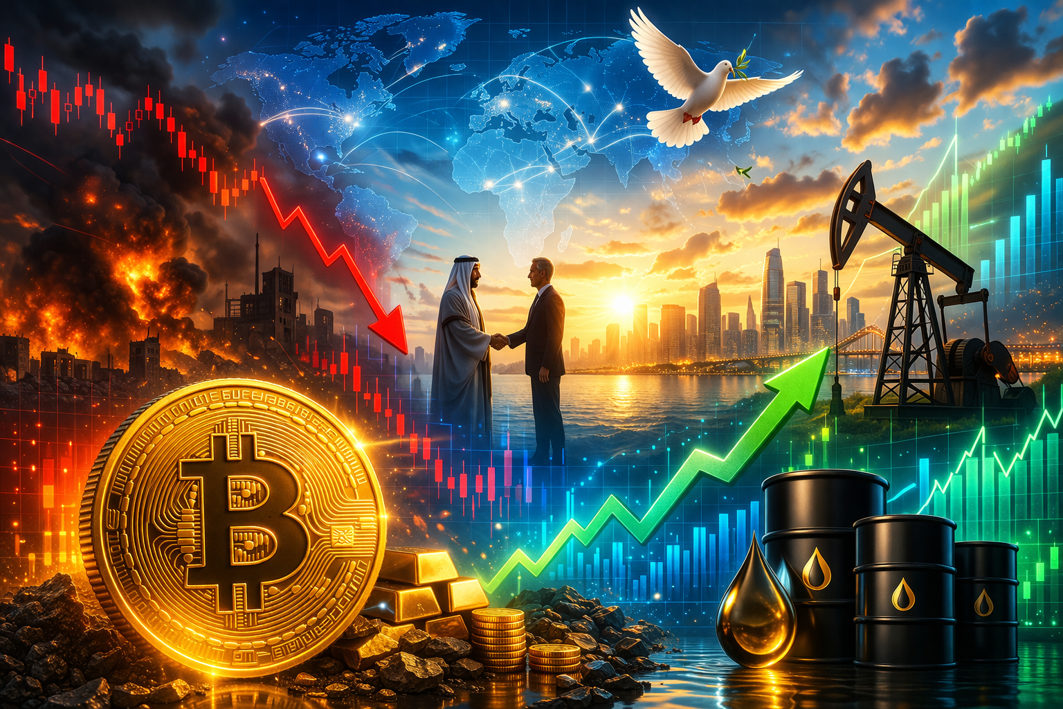 隨著中東外交緩和，比特幣看漲油價有望下跌並引發市場反彈